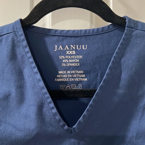 Navy blue JAANUU scrubs top XXS - Picture 2 of 5